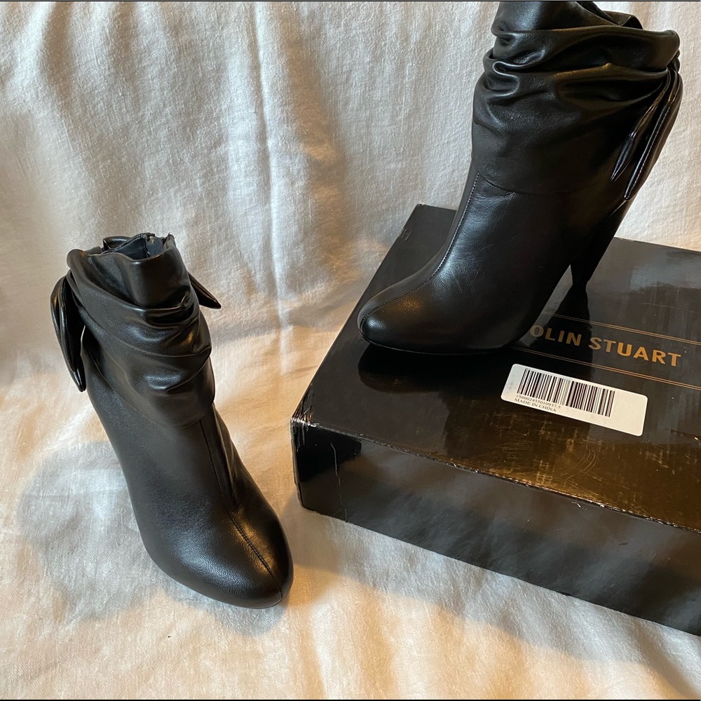 Colin Stuart Black Napa Leather Ankle Boots